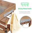 thumbnail image 2 of Topeakmart Outdoor Wooden Potting Bench Table Gardening Work Station with Storage Shelf and Hook, Brown, 2 of 9