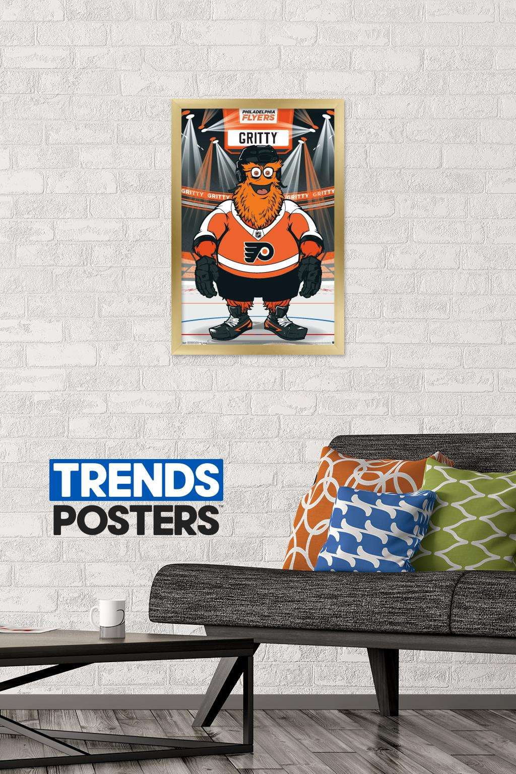 NHL Philadelphia Flyers - Gritty 19 Wall Poster, 14.725" x 22.375", Framed
