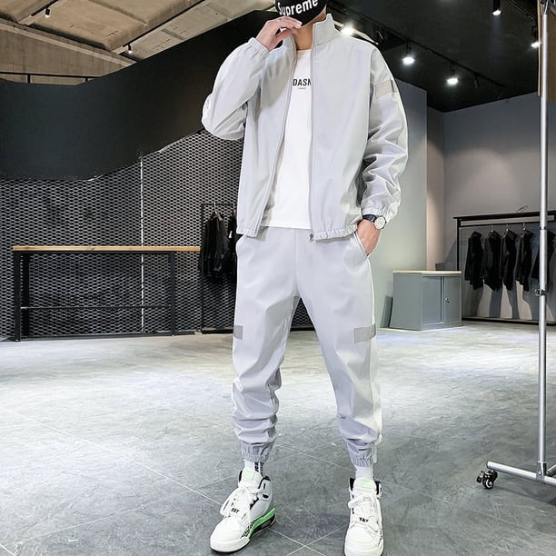 Traje casual de primavera, traje deportivo juvenil de dos piezas de talla grande estilo coreano, de moda