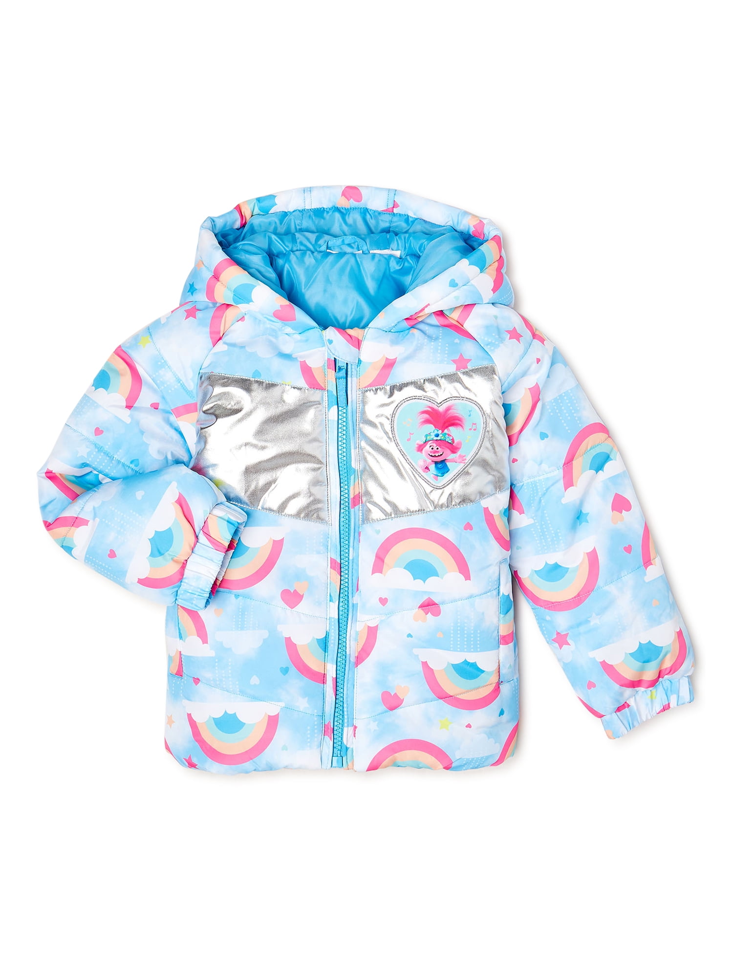 Trolls Toddler Girl Puffer Jacket, Sizes 2T5T