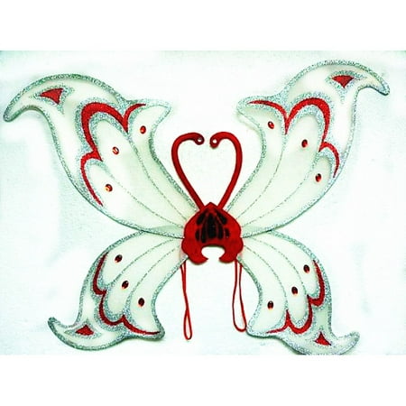 Adult Giant White/Red Devil Wings