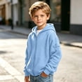 thumbnail image 5 of Busydd Boys Fall Jacket 3-14 Years Trendy Solid Color Waffle Texture Zip Up Jacket Comfy Casual Long Sleeve Hooded Outerwear, 5 of 9