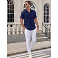 thumbnail image 3 of COOFANDY Mens Button Up Short Sleeve Shirts Regular Fit Business Casual Shirts Summer Fitted Dress Shirts, 3 of 7