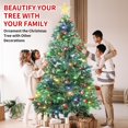 thumbnail image 4 of Bingirl 161: 6.5ft Pre-Lit Artificial Christmas Tree with 350 Multi-Color Lights, 80 Pinecones, 1000 Branch Tips, 8 Lighting Modes, and Tree Topper Star - Easy Assembly for Holiday Decor, 4 of 6