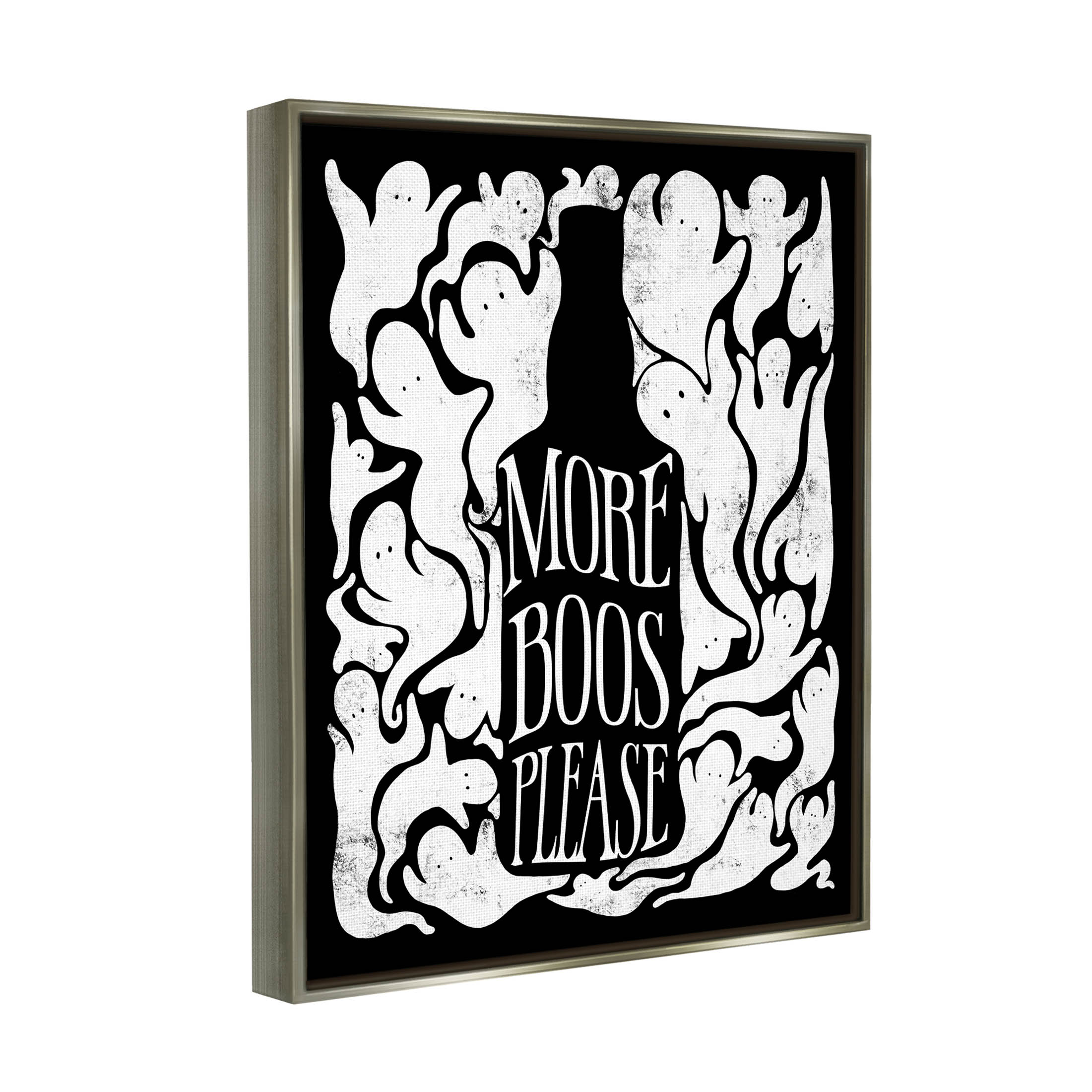 Stupell Industries More Boos Please Funny Liquor Graphic Art Luster Gray Floating Framed Canvas Print Wall Art, Design by Lil' Rue