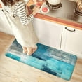 thumbnail image 3 of Home Decor Personalized Memory Foam Anti-Fatigue Kitchen Floor Mat,Turquoise and Grey Abstract Art Painting,Comfort Office Standing Area Rug Carpet Non Slip,47.2" x 17.7", 3 of 6