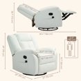 thumbnail image 2 of HOMCOM 8-Point Vibration Massage Recliner Chair, Cream White PU Leather Swivel Rocking Sofa with Remote & Side Pockets, 37"W x 39"D x 39"H, Living Room Furniture, 2 of 7