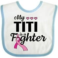 thumbnail image 3 of Inktastic Breast Cancer Awareness My Titi is a Fighter Boys or Girls Baby Bib, 3 of 4