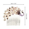 thumbnail image 2 of Unique Bargains 1 Pc Women's Durable Peacocks Side Comb for Parties Purple Alloy, 2 of 4