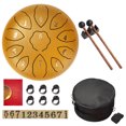thumbnail image 2 of Steel Tongue Drum 11 Tone Hand Pan Tank Drum Instrumento de percusión (Oro) Likrtyny Para Estrenar, 2 of 9