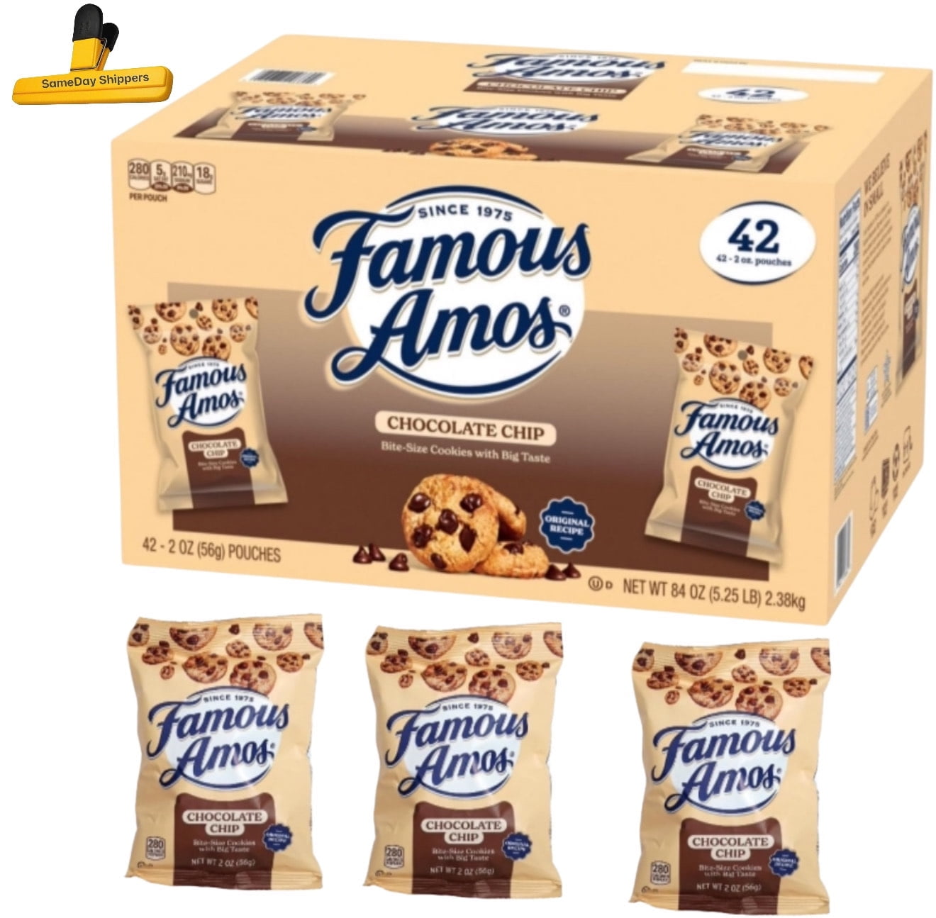 Famous Amos Chocolate Chip Cookies, 2 oz., 42 pk.