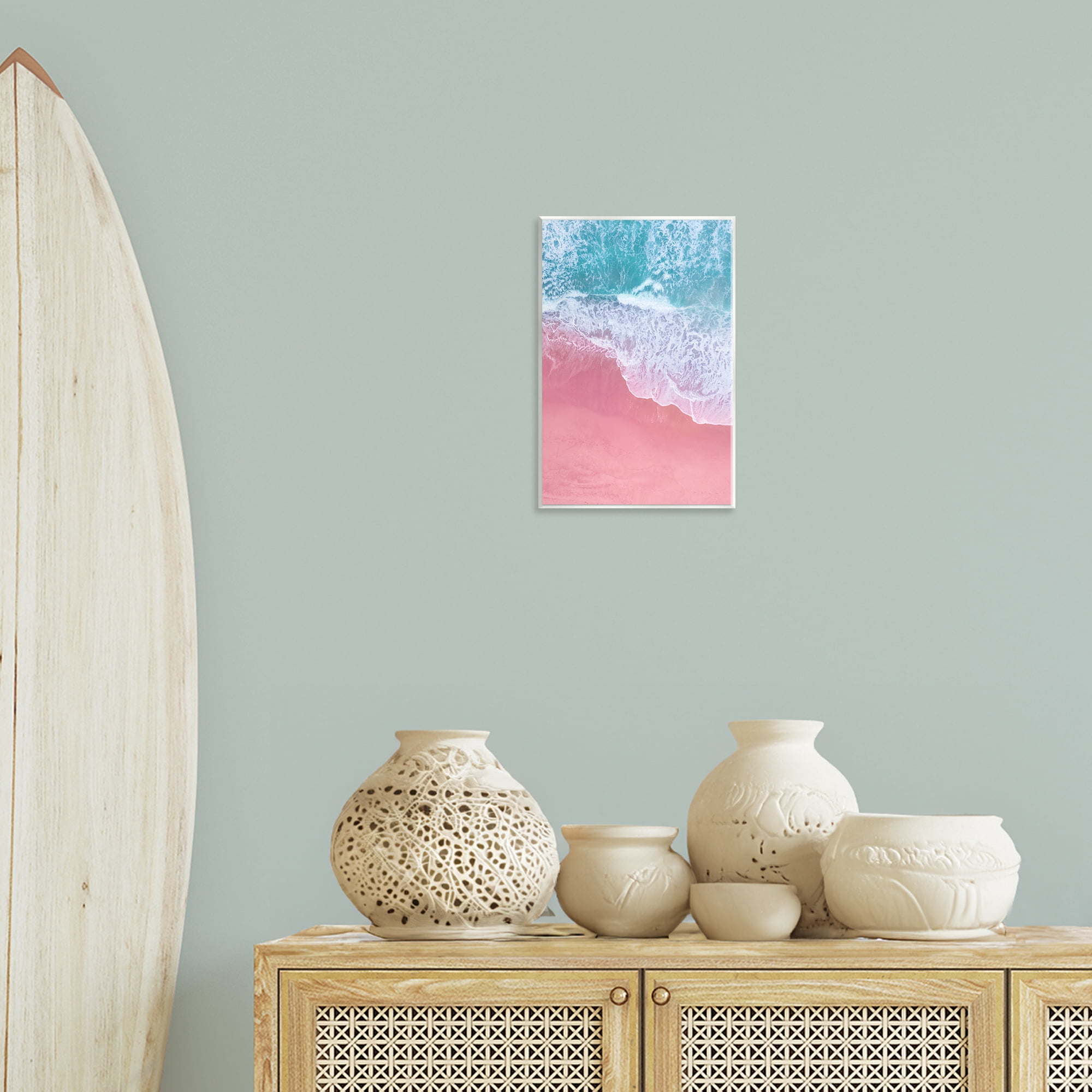 Stupell Industries Pink Surf Tide Landscape & Nature Photography Unframed Art Print Wall Art, 10 x 15
