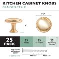 thumbnail image 3 of Ilyapa Brushed Gold Kitchen Cabinet Knobs - Round Braided Drawer Handles - 25 Pack of Kitchen Cabinet Hardware, 3 of 6