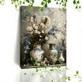 thumbnail image 4 of Vintage Blue & White Floral Canvas Art - Wooden Framed Wall Decor for Living Room, Bedroom, Office, Wooden Framed, Canvas Painting, Artistic, Vintage Jars, Home Decoration, Perfect for Room Decor, 4 of 6