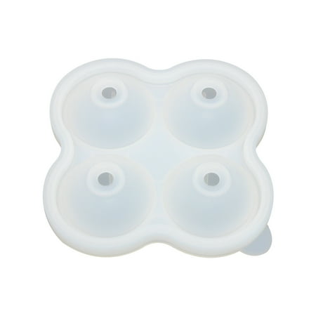 

4-Grid Silicone Ice Cube Trays With Lid Creative Food-Grade Silicone Mold For Bars Kitchens Beverage Liquid (Natural Color)