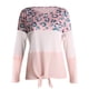 thumbnail image 3 of Pntutb mujeres moda cuello redondo rayas leopardo estampado cómodo manga larga suéter tops Pntutb Pntutb-442, 3 of 9