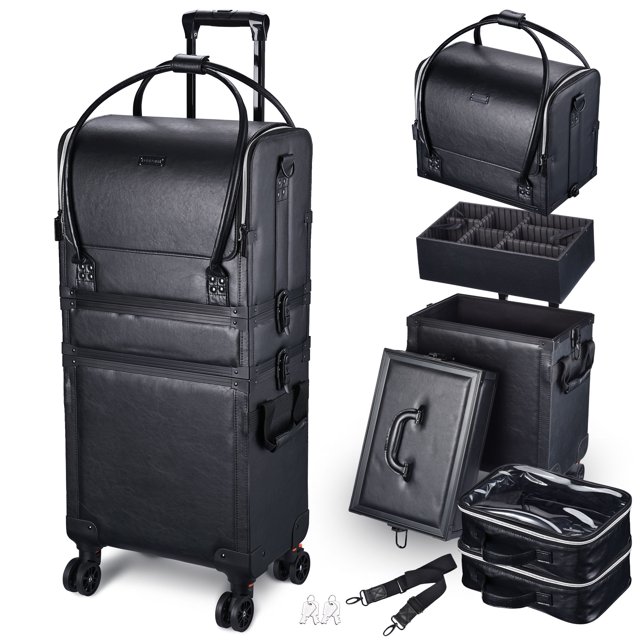 Byootique Valise de Maquillage Verrouillable à Roulettes pour Cosmétiques et Voyage