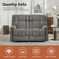 thumbnail image 5 of JONPONY Reclining Loveseat with Cup Holders for Living Room 2 Seat Manual Loveseat Recliner with Side Pocket,Grey, 5 of 15