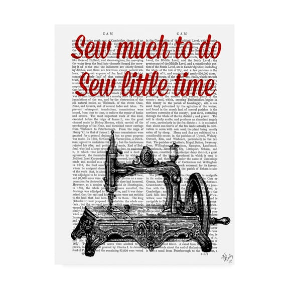 Trademark Fine Art 'Sew Little Time Illustration' Canvas Art by Fab Funky
