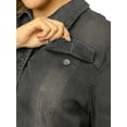 thumbnail image 6 of Agnes Orinda Women's Plus Size Jean Jacket Casual Stitching Button Washed Denim Jackets with Pocket 2025 3X Grey, 6 of 8