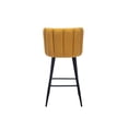 thumbnail image 5 of Guyou 30" Counter Height Bar Stool Set of 2, Modern Linen Upholstered Bar Stool with Channel Tufted Backrest and Metal Legs for Kitchen Island Bar Restaurant, Yellow, 5 of 13