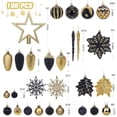 thumbnail image 3 of Lolsea 106ct Christmas Balls Ornaments Set, Colorful Plastic Shatterproof Decorative Baubles for Xmas Tree Decor, Black & Gold, 3 of 7