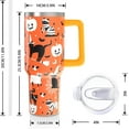 thumbnail image 2 of Halloween Cat 40 Oz Tumbler With Handle and Straw, Cute Black Cats Stainless Steel Double Walled Vacuum Insulated Cup, Spooky Holiday Gifts for Women Men, 2 of 6