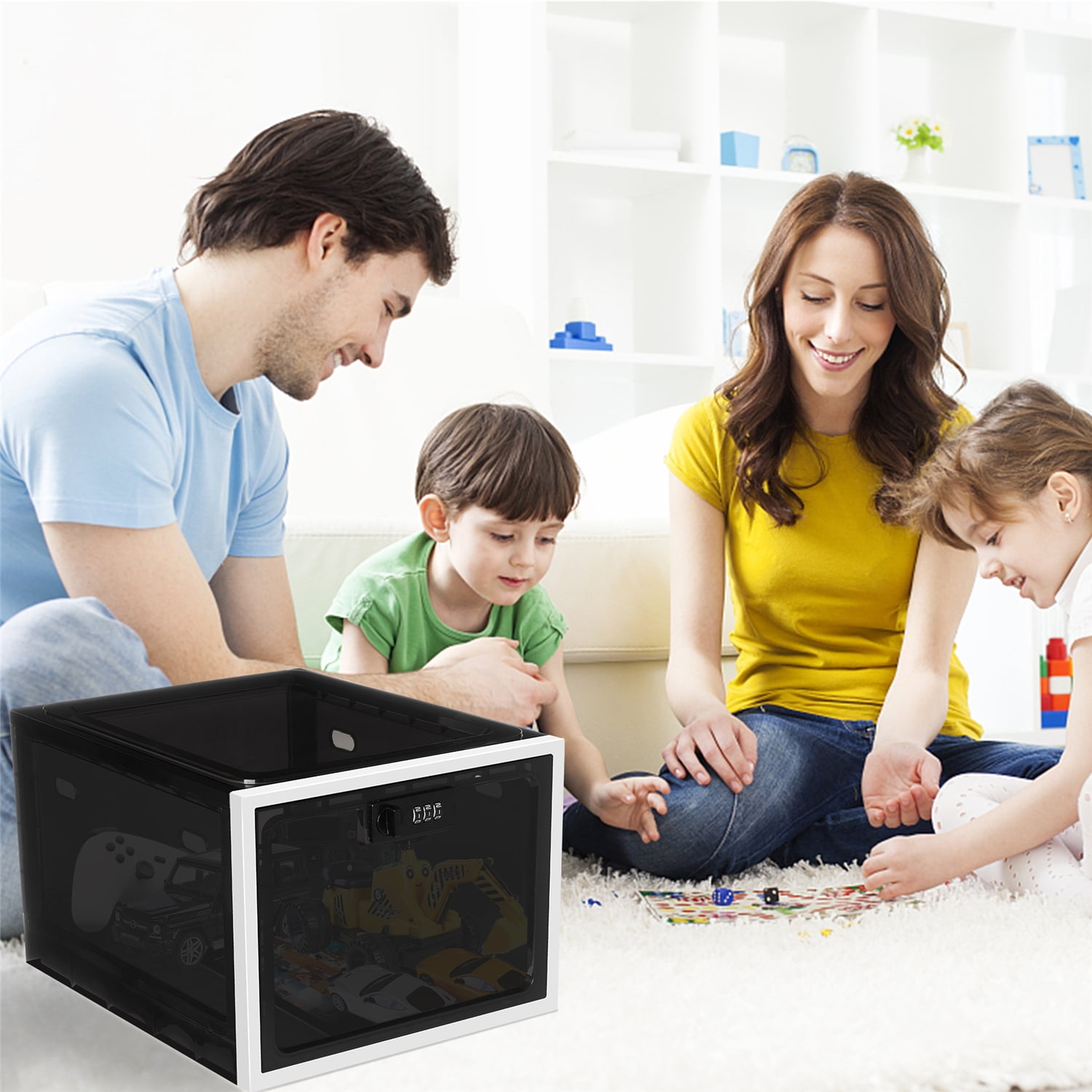 Locbbie Lockable Storage Box for Home Office, Lock Box for Medicine Safe, Cell Phone Jail Lock Box for Electronics Kitchen Food