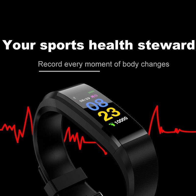 ID115 PLUS Bluetooth Smart Wristband Color Screen IPX7 Waterproof Smart Watch Heart Rate Blood Pressure Moniter Fitness Tracker Smartwrist