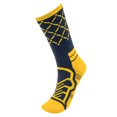 thumbnail image 2 of Brybelly SSOC-006M Basketball Compression Socks, Navy & Yellow - Medium, 2 of 6