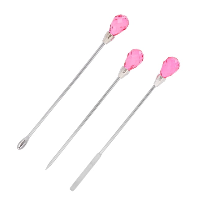 Juego de espátula profesional para decoración de uñas 3 uds varilla de aguja de acero inoxidable herramientas de bricolaje para pegamento líquido en polvo diamantes de ANGGREK Otros
