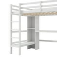 thumbnail image 6 of Harper & Bright Designs Wood Full Size Loft Bed with Desk, High Loft Bed Frame with Storage Shelves, White, 6 of 12