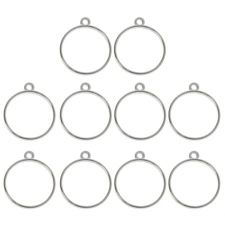 

10 Pcs/Set Resin Bezel Blanks Trays Round Pendant Frame DIY for Pressed Flower