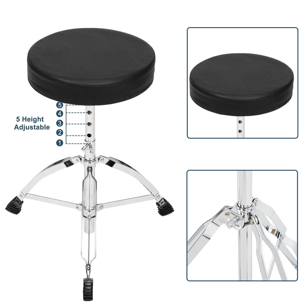 Tcbosik 5-Piece Full Size Adult Drum Set w/Sticks, Bass Drum, Snare Drum, Floor Tom, 16" Ride Cymbal, 14" Hi-Hat Cymbals, 2 Tom Drum, Drum Pedal and Stool, Percussion Kit, Blue