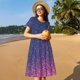 thumbnail image 4 of Balery Violet Glitter Vestidos sueltos de manga corta para mujer, vestidos de verano 2025, vestidos casuales de corte A con vuelo., 4 of 6