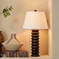 thumbnail image 2 of Jamie Young Abacus Mango Wood Table Lamp with Linen Shade Black, 2 of 5