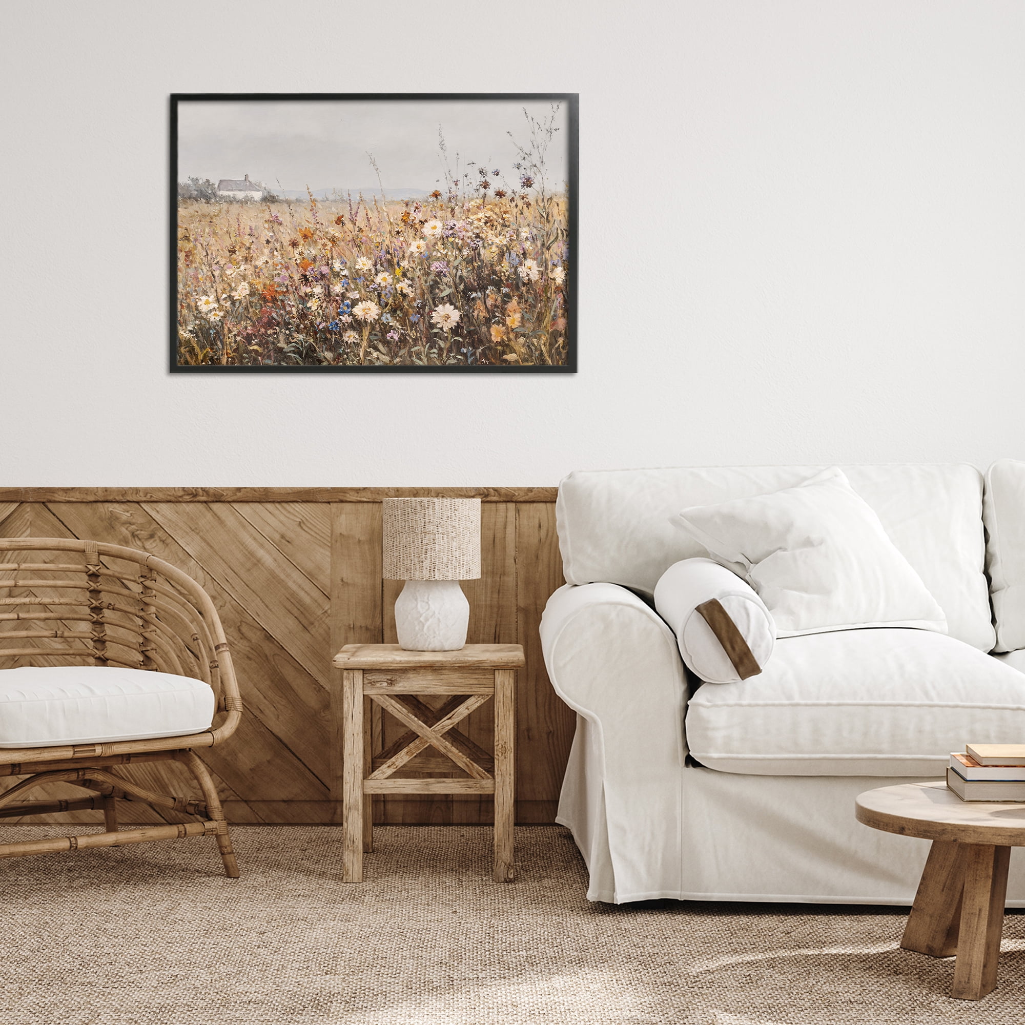 Stupell Industries Quaint Cottage Meadow Black Framed Giclee Art, design by Jacky Ngan