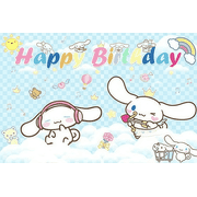 Hello Kitty My Melody Pompompurin Cinnamoroll Kuromi Pochacco Theme Party Banner 71*43 inches