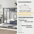 thumbnail image 5 of Twin XL over Twin XL Metal Bunk Bed with Twin Trundle, Heavy Duty Frame, Black, 5 of 8