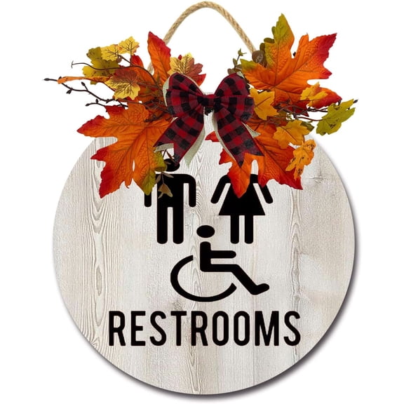 Eveokoki 12" Restroom Sign - Ideal Bathroom Signs for the Office, Business or Home - Apply to Door or Wall