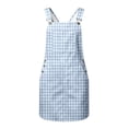 thumbnail image 3 of Bainana Kids Girls Sleeveless Plaid Printed Overalls Dress With Pocket Comfortable Casual Child Suspender Dress For Outdoor Play Size 8-9 Years Sky Blue, 3 of 7