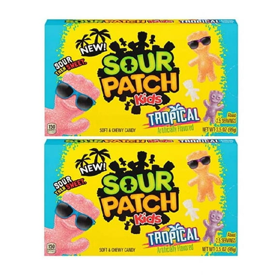 Sour Patch Kids Tropical Sweet and Sour Gummy Candy (3.5 Ounce) Pack of 2