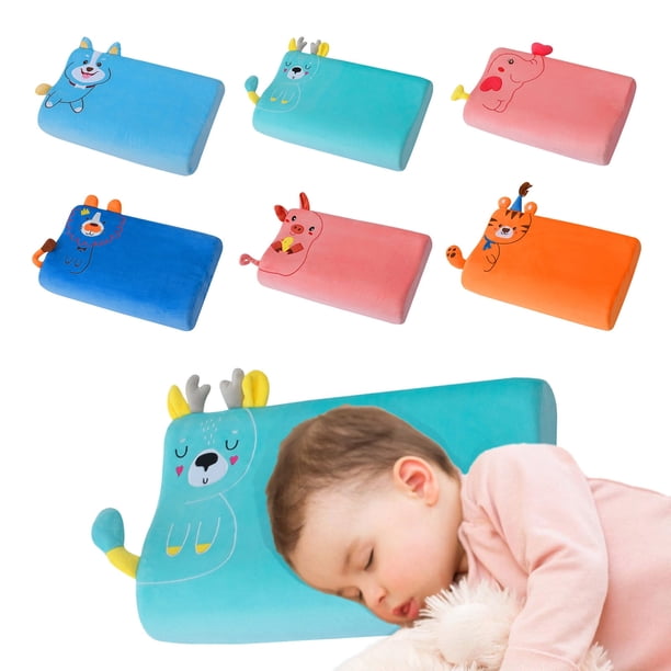 Almohada para niños, almohada para dormir mejor, cojín para niños, ergonómico, transpirable, agradable para la piel, almohada con memoria, almohada de dibujos animados para niños, regalos de Navidad,