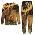 thumbnail image 3 of Fantasy Christmas Tree Deer Men's Pajama Set Sleepwear Pjs Lightweight Long Sleeve Crewneck Shirts and Bottoms Soft Comfy Sleep Sets 2XL, 3 of 5