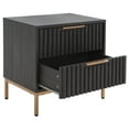 thumbnail image 5 of SAFAVIEH Lylia 2 Drawer Nightstand, Distressed Black/Gold Legs/Gold Handle (22.1 in. W x 15.7 in. D x 22.8 in. H), 5 of 13