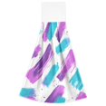 thumbnail image 7 of Yayeee Kitchen Hanging Hand Towels Set of 2 with Loop Bathroom Absorbent Tie Towel, Purple Drawing, 7 of 7