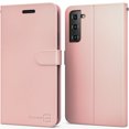 thumbnail image 1 of CoverON For Samsung Galaxy S21 Plus 5G Wallet Case, RFID Blocking Vegan Leather 6x Card Slot Holder Cover Flip Folio Phone Pouch, Rose Gold, 1 of 7
