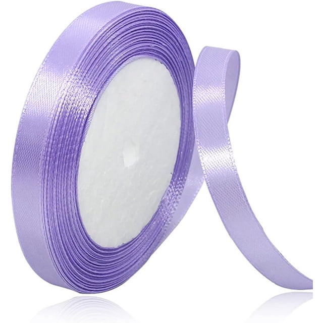LAICAIW Solid Color Light Purple Satin Ribbon, 3/8 Inches x 25 Yards Fabric Satin Ribbon for Gift Wrapping, Crafts, Hair Bows Making, Wreath, Wedding Party Decoration and Other Sewing Projects
