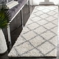 thumbnail image 2 of Parma Lyssa Geometric Shag Area Rug by Chateau Lyon Runner Rug, Cream/Grey, 2'3" x 7', 2 of 7