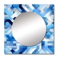 thumbnail image 2 of Designart "Striped Symmetry In Blue And White" 0 Blue Large Square Mirror - Square Bedroom Mirror Printed Wall Decor - Modern Square Printed Wall Mirror Art, 2 of 5